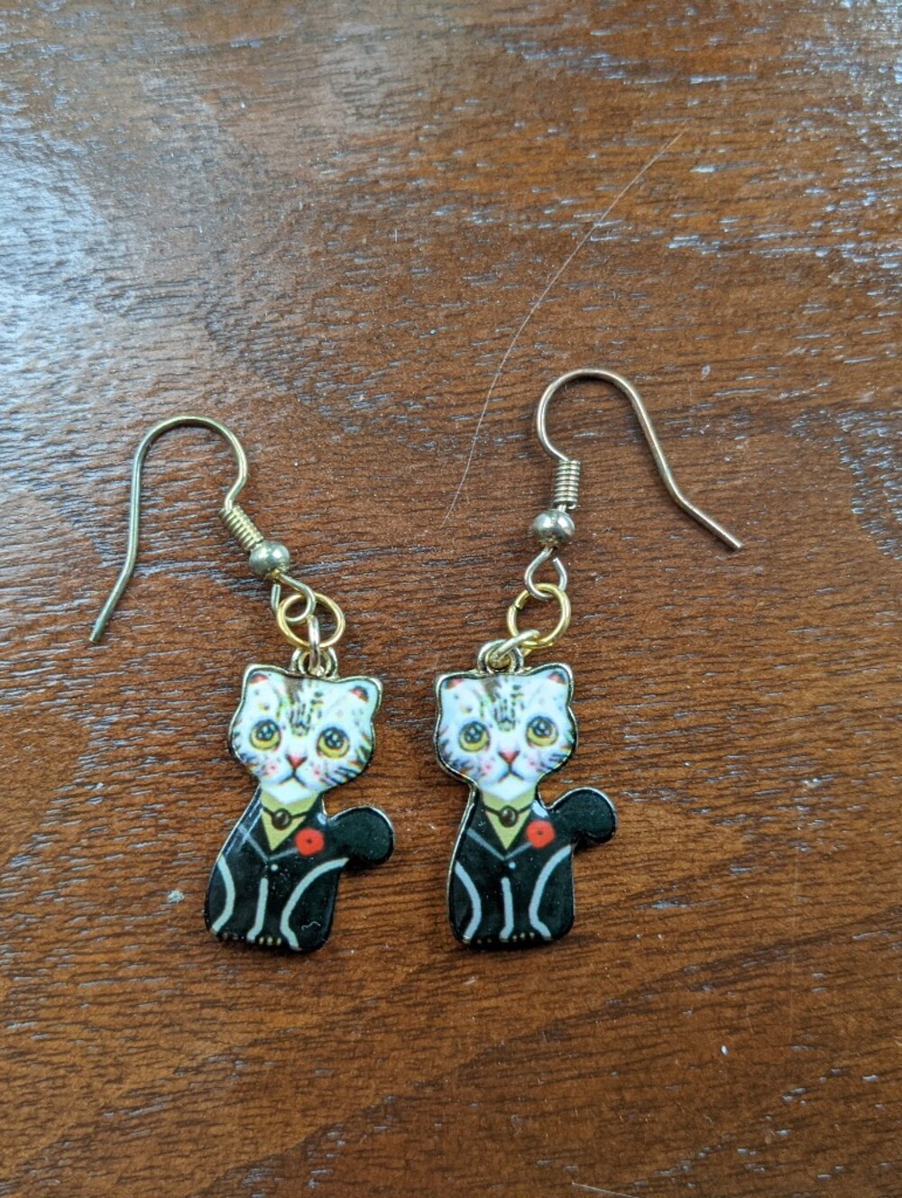 Cat earrings.